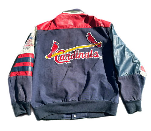 St. Louis Cardinals Jeff Hamilton MLB Vintage Leather Bomber Sport Jacket XL