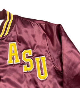 VINTAGE Arizona State University Jacket Mens Small Maroon Satin Swingster USA