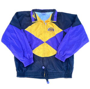 Vintage Los Angeles Lakers Jacket Mens Large Apex One Full Zip XL Windbreaker
