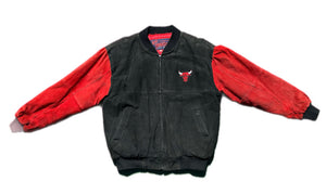 Vintage Jeff Hamilton Pro Sport Chicago Bulls NBA Leather Jacket Size Medium