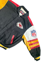 Load image into Gallery viewer, VTG Jeff Hamilton Kansas City Chiefs Leather Bomber Varsity Jacket Men XL NFL