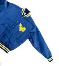 Load image into Gallery viewer, Vtg West Virginia Mountaineers Satin Bomber Jacket Mens M 1980s 80s Button Up