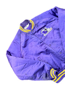 Vintage Minnesota Vikings Satin Jacket XXL Chalk Line 80s 90s USA 2XL Purple NFL