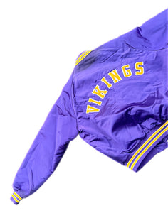 Vintage Minnesota Vikings Satin Jacket XXL Chalk Line 80s 90s USA 2XL Purple NFL