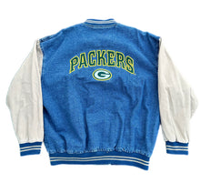 Load image into Gallery viewer, Vintage NFL Lee Sport Embroidered Green Bay Packers Denim Jacket Mens 2XL