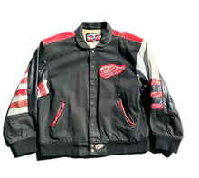 Load image into Gallery viewer, Vintage 90s Detroit Red Wings Jeff Hamilton JH NHL Hockey Leather Jacket | Large