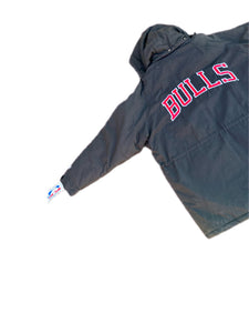 Chicago Bulls Starter VTG 90s Half Zip Hooded Pullover Puffer Jacket Mens L NWT