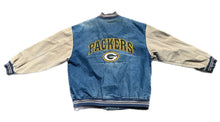Load image into Gallery viewer, Vintage Miller Lite NFL Lee Sport Embroidered Green Bay Packers Denim Jacket Mens XL