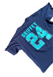 Vintage 1990s Ken Griffey Jr Seattle Mariners Jersey T Shirt Majestic #24 Size L