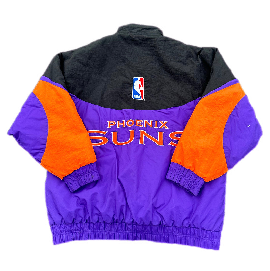 Vintage 90s Logo Athletic NBA Phoenix Suns Winter Parka Coat Jacket Mens Large L