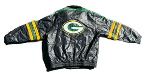 Green Bay Packers Leather Starter Jacket XL Jordan Love Team Excellent Condition