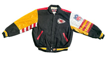 Load image into Gallery viewer, VTG Jeff Hamilton Kansas City Chiefs Leather Bomber Varsity Jacket Men XL NFL