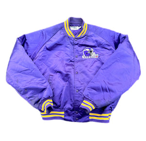 Vintage Minnesota Vikings Satin Jacket XXL Chalk Line 80s 90s USA 2XL Purple NFL