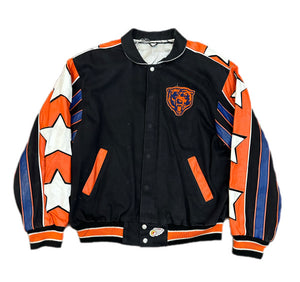 Vintage 90s NFL Jeff Hamilton Chicago Bears Football Jacket Sz L  -USA Made