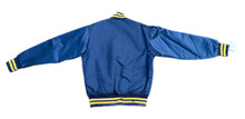 Load image into Gallery viewer, Vtg West Virginia Mountaineers Satin Bomber Jacket Mens M 1980s 80s Button Up