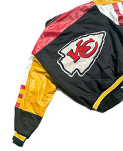 Load image into Gallery viewer, VTG Jeff Hamilton Kansas City Chiefs Leather Bomber Varsity Jacket Men XL NFL