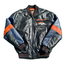 Load image into Gallery viewer, Vintage Denver Broncos Leather Jacket Coat w/ Embroidery By G-III Carl Banks S