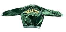 Load image into Gallery viewer, Vintage OG Boston Celtics Chalk Line XL Starter Style Spellout Chalkline Satin