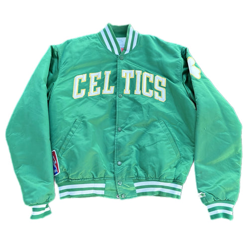 STARTER NBA Vintage Boston Celtics Men's Green Satin Bomber Jacket Size L