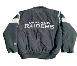 Vintage Oakland Los Angeles Raiders Logo 7 Puffer Jacket Coat Xlarge XL