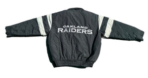 Vintage Oakland Los Angeles Raiders Logo 7 Puffer Jacket Coat Xlarge XL