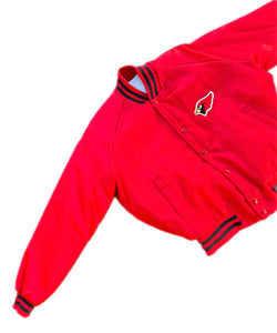 Arizona Cardinals Vintage Chalk Line NFL Red Satin Varsity Jacket Size L Large
