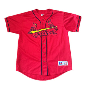 ST LOUIS CARDINALS JERSEY RUSSELL ATHLETIC MLB M MEDIUM RED VTG 90s MCGWIRE