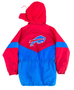 Vintage 90s Buffalo Bills Full Zip Puffer Jacket By Starter Pro Line M Medium