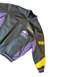 Minnesota Vikings Vintage 80-90s G-III Carl Banks Leather NFL Varsity Jacket XL