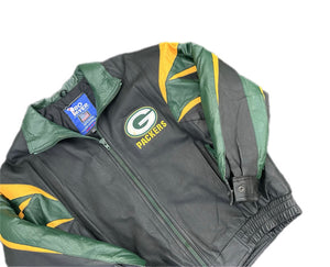 Vintage Green Bay Packers Pro Player Jacket SZ XXL NFL 90's Leather