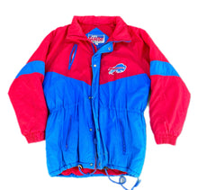 Load image into Gallery viewer, Vintage 90s Buffalo Bills Full Zip Puffer Jacket By Starter Pro Line M Medium