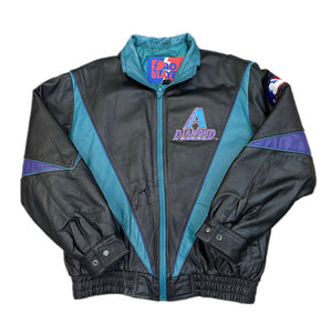 Arizona Diamondbacks Vintage 90s Bomber Full Pro Player Leather Jacket