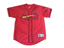 Load image into Gallery viewer, ST LOUIS CARDINALS JERSEY RUSSELL ATHLETIC MLB M MEDIUM RED VTG 90s MCGWIRE