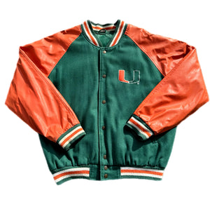 Vintage University Of Miami Jacket M 90s 00s Hurricanes Bomber Varsity NCAA Coat