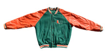 Load image into Gallery viewer, Vintage University Of Miami Jacket M 90s 00s Hurricanes Bomber Varsity NCAA Coat