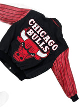 Load image into Gallery viewer, Vintage 90s Chicago Bulls Jeff Hamilton Leather Wool Coat Jacket L Large Jordan