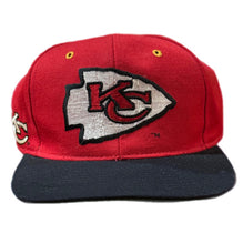 Load image into Gallery viewer, Vintage Kansas City Chiefs SnapBack Hat Cap 90s KMG NFL Triple Logo Adjustable