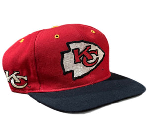 Vintage Kansas City Chiefs SnapBack Hat Cap 90s KMG NFL Triple Logo Adjustable
