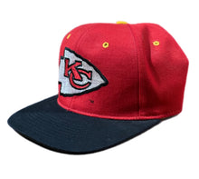 Load image into Gallery viewer, Vintage Kansas City Chiefs SnapBack Hat Cap 90s KMG NFL Triple Logo Adjustable