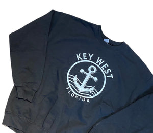 Key West Florida Crewneck sweatshirt pullover Lightweight adult L Large Black