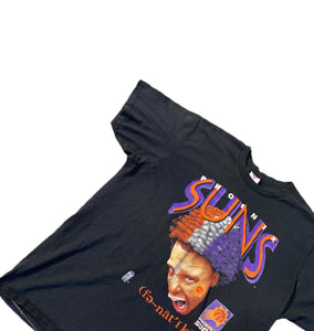 Vintage 90’s NBA Phoenix Suns Black Rare TSHIRT Artex Sportswear XXL 2XL.