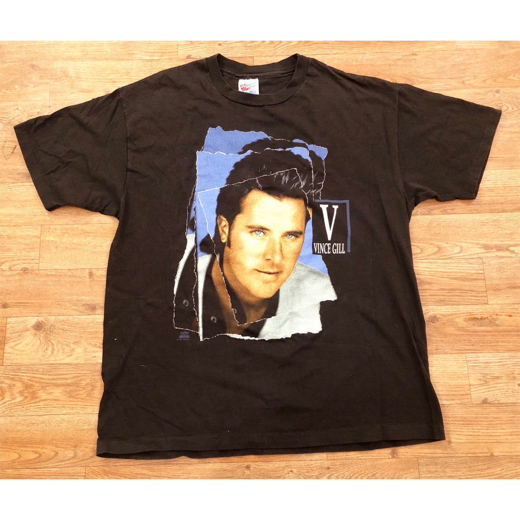 VINTAGE 1992 VINCE GILL COUNTRY MUSIC TOUR RAP TEE T-SHIRT