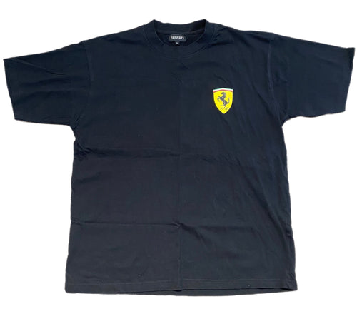 VTG 1999 FERRARI BLACK SHIRT Sz L PRANCING HORSE LOGO OFFICIAL Licensed ISSUE