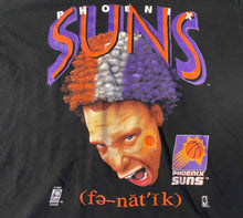 Load image into Gallery viewer, Vintage 90’s NBA Phoenix Suns Black Rare TSHIRT Artex Sportswear XXL 2XL.
