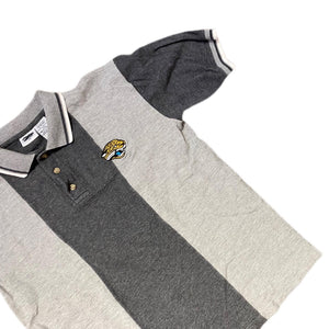 Vintage Jacksonville Jaguars Striped Polo Shirt Size M Gray Embroidered NFL