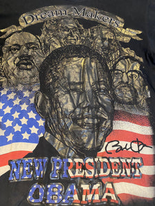 Vintage Barack Obama MLK Martin Luther King T-shirt Malcolm X Black Rap RARE XL